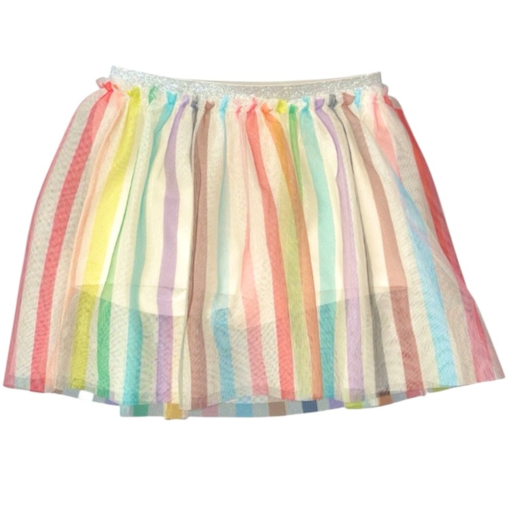 NEW L 10/12 XL 14 Girls Tulle Tutu Skirt Skort Multicolor Rainbow Skort w Shorts